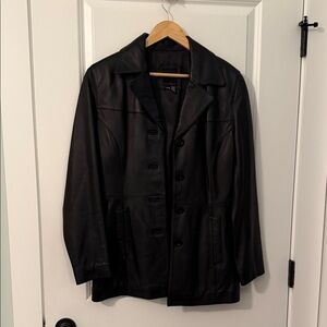 Elegant Black Leather Jacket for Women